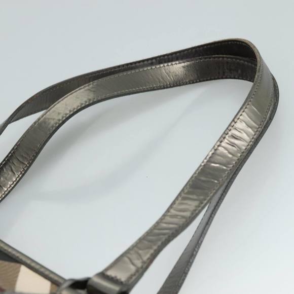 BURBERRY Nova Check Tote Bag PVC Beige Auth ki5332 - Picture 8 of 16